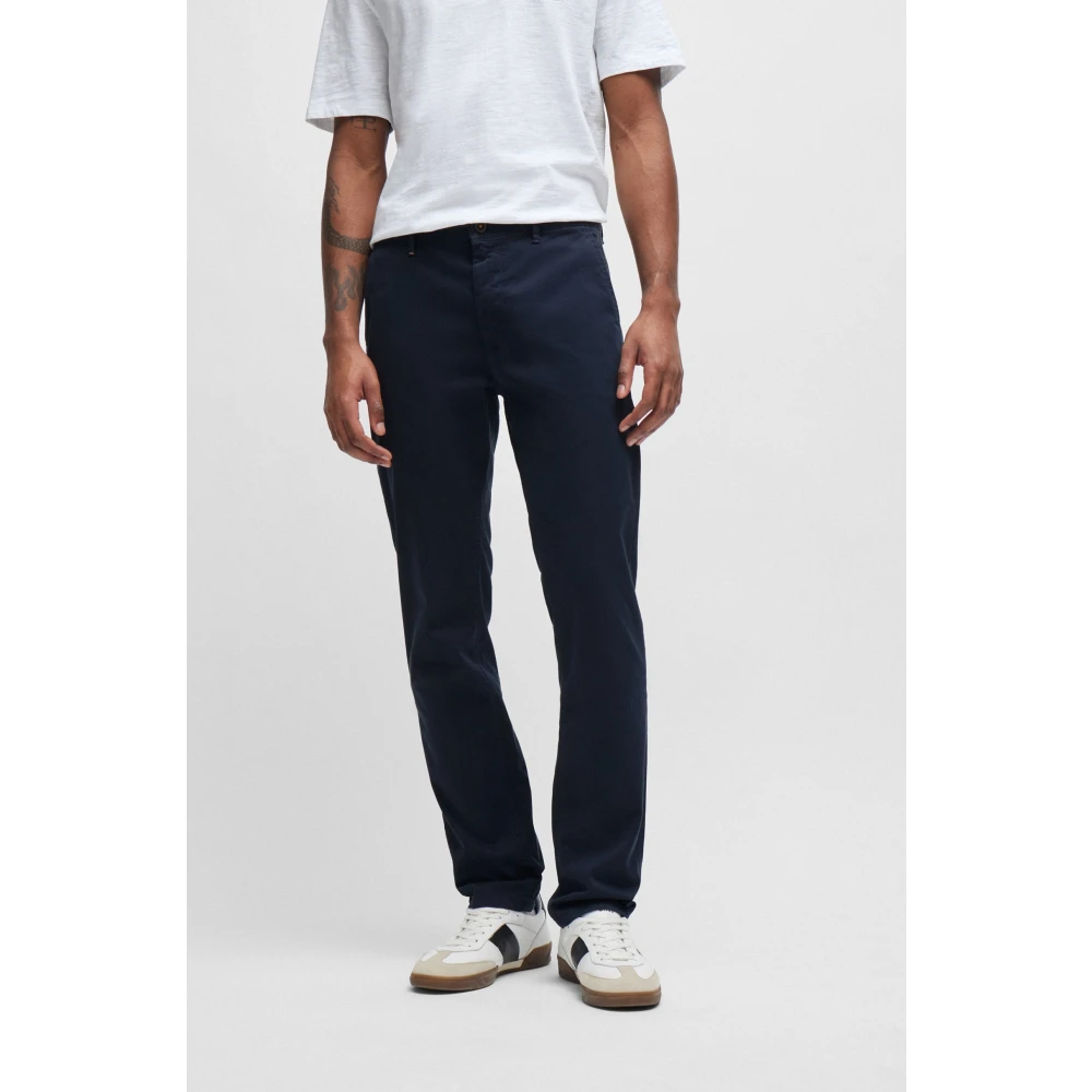 Hugo Boss Oranje Slim Fit Chino Broek Blue Heren