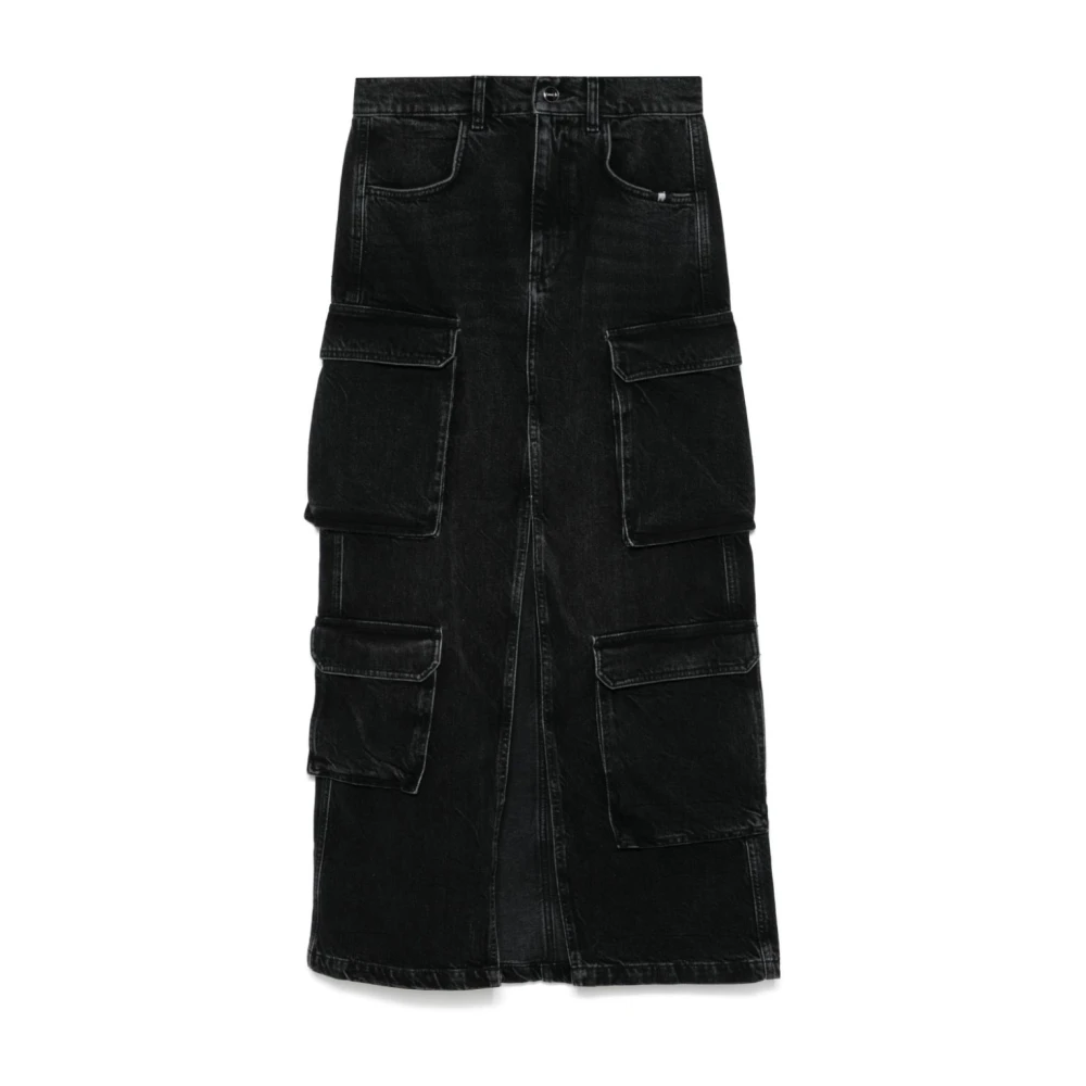 Amish Zwarte Denim Cargo Jeans Black Dames