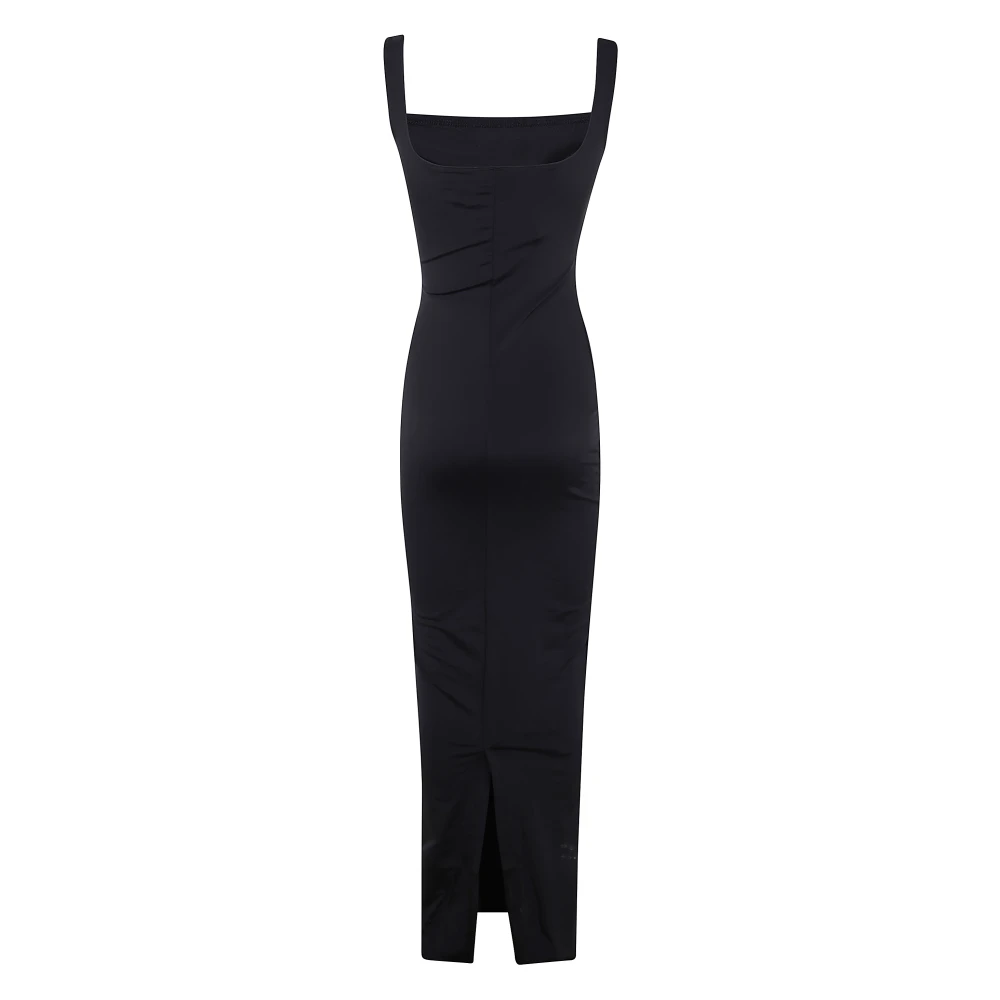 Entire Studios Elegante Maxi Jurk in Nylon Spandex Black Dames