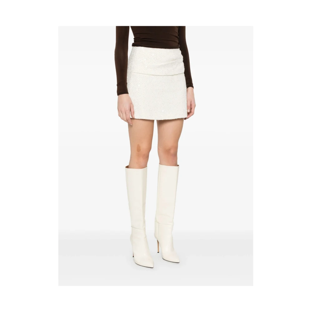 IRO Witte Pailletten Versierde Panel Rok White Dames