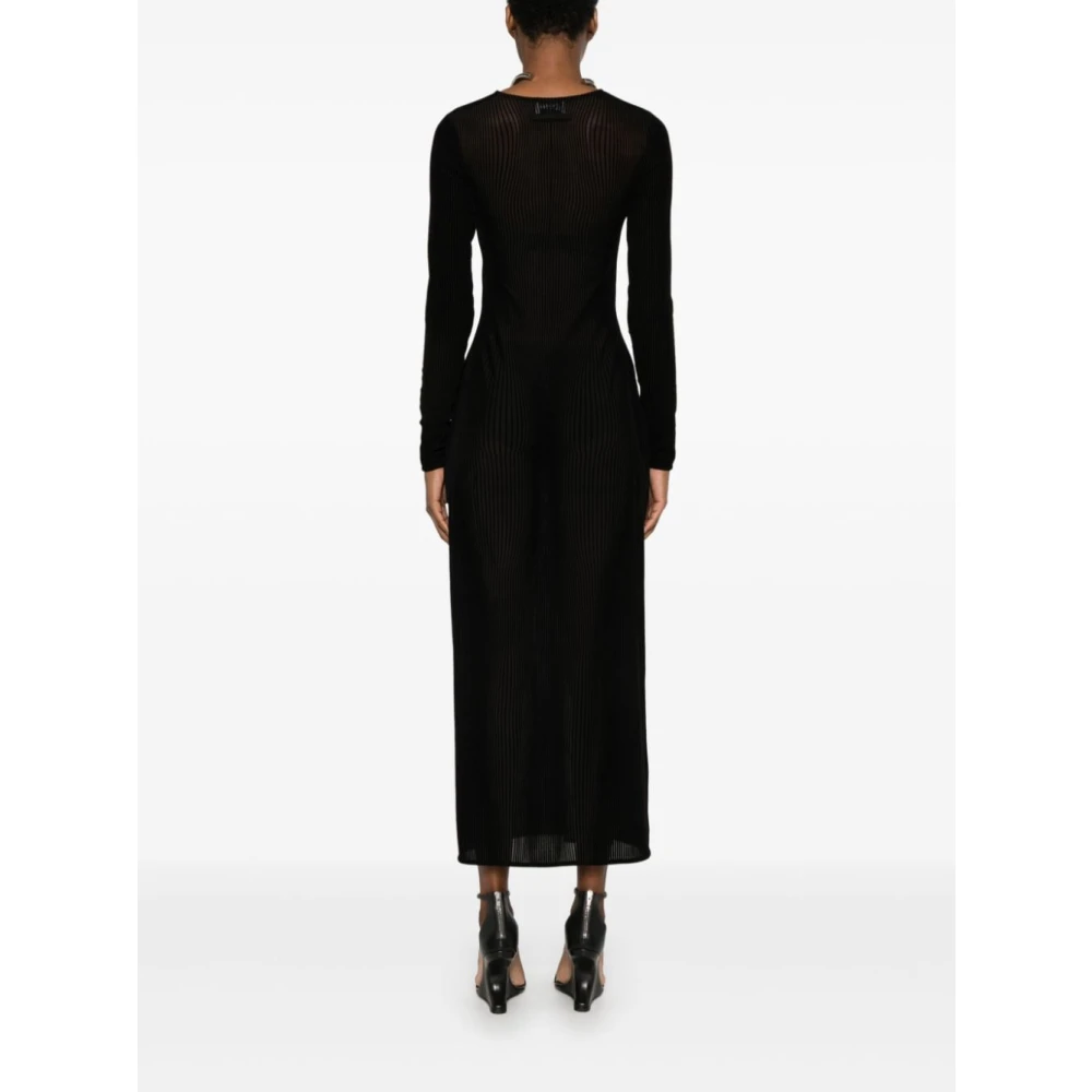 Jean Paul Gaultier Zwart Mesh Maxi Jurk Black Dames