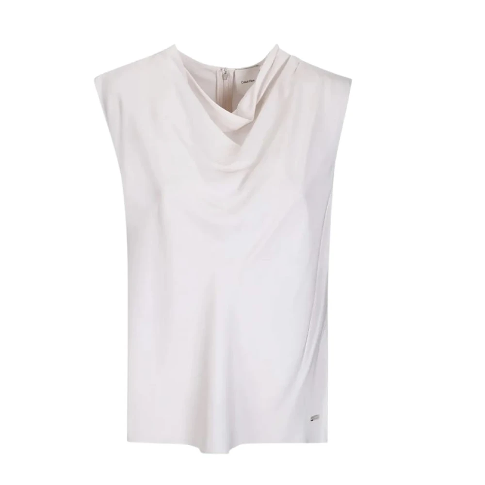 Calvin Klein Women's White Top - Blouses - S - Blouses & Shirts