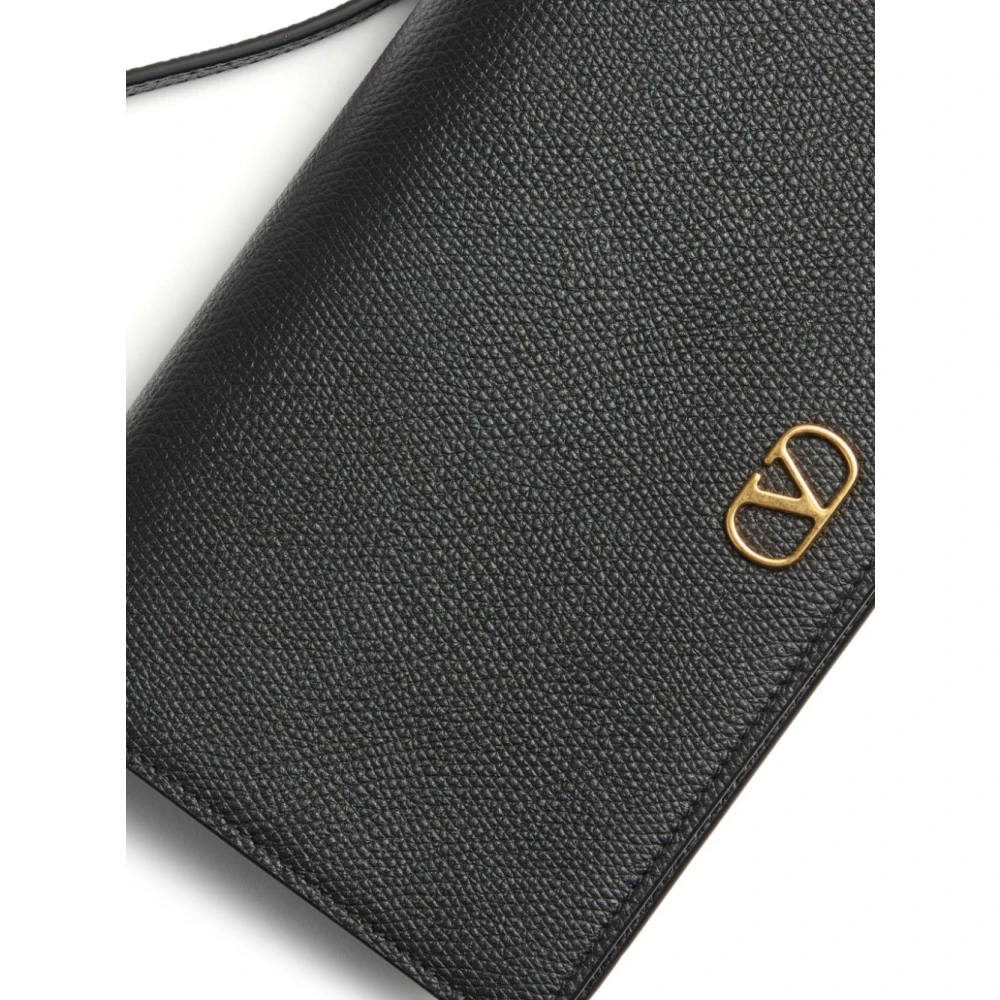 Valentino Garavani Zwarte V-Logo Portemonnee Riem Tas Black Dames