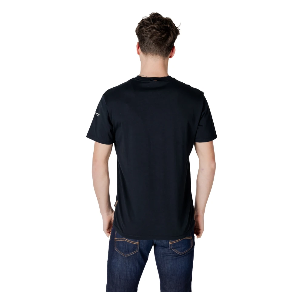 Napapijri Zwart Katoenen T-shirt Korte Mouw Black Heren