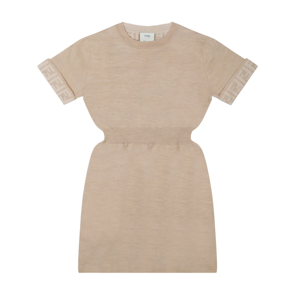 Fendi Women's Beige Mini Dress Reversible Wool