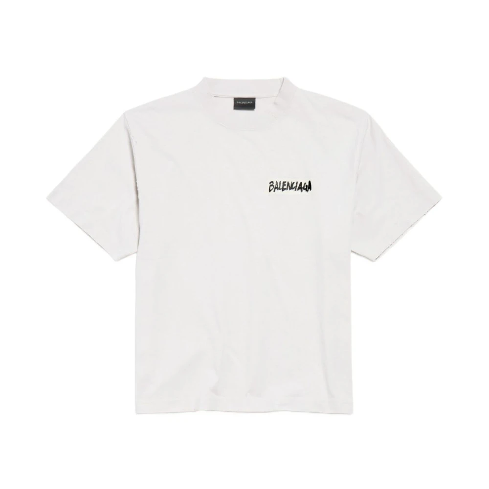 Balenciaga Women's White Masking Tape T-Shirt - T-Shirts - M - Tops