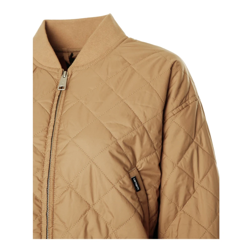 Carhartt WIP Gewatteerde bomberjack met opstaande kraag Beige Dames