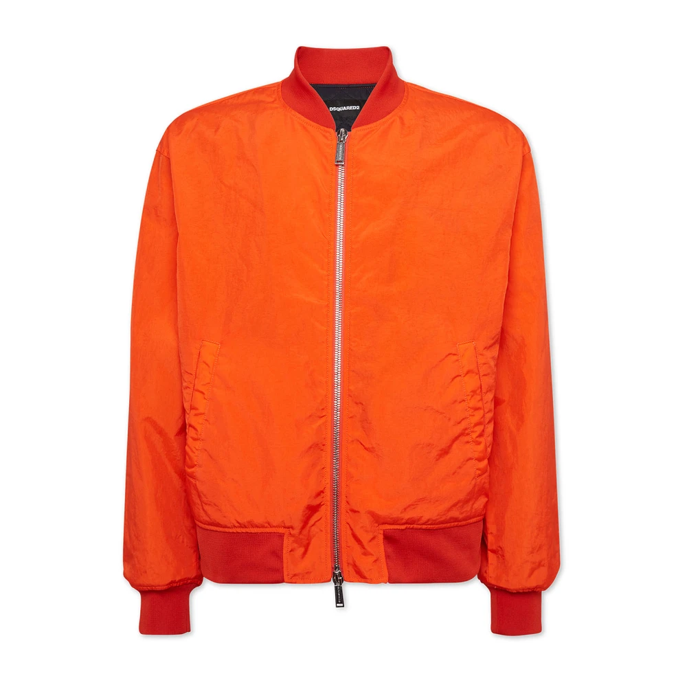 Dsquared2 Men's Orange Bomber Jackets, M, Winter Coat