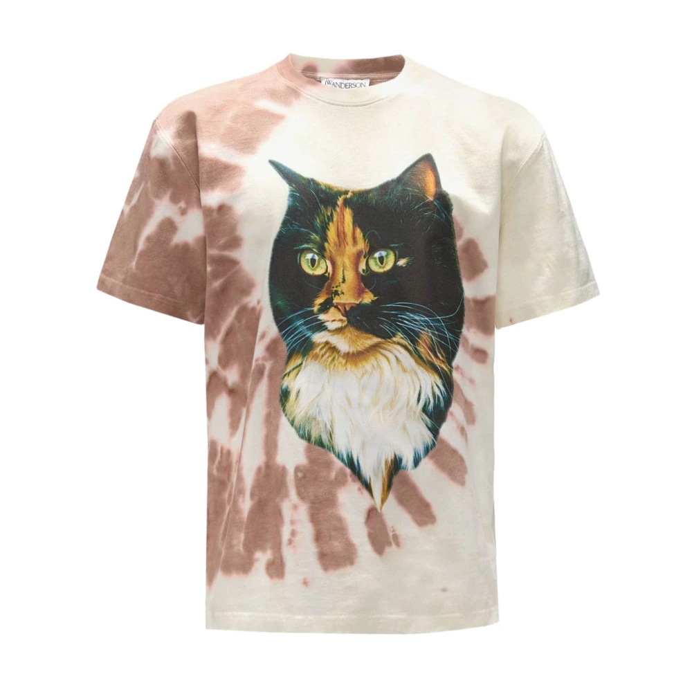 JW Anderson Grafische Print Tie-Dye T-shirt Bruin Brown Heren