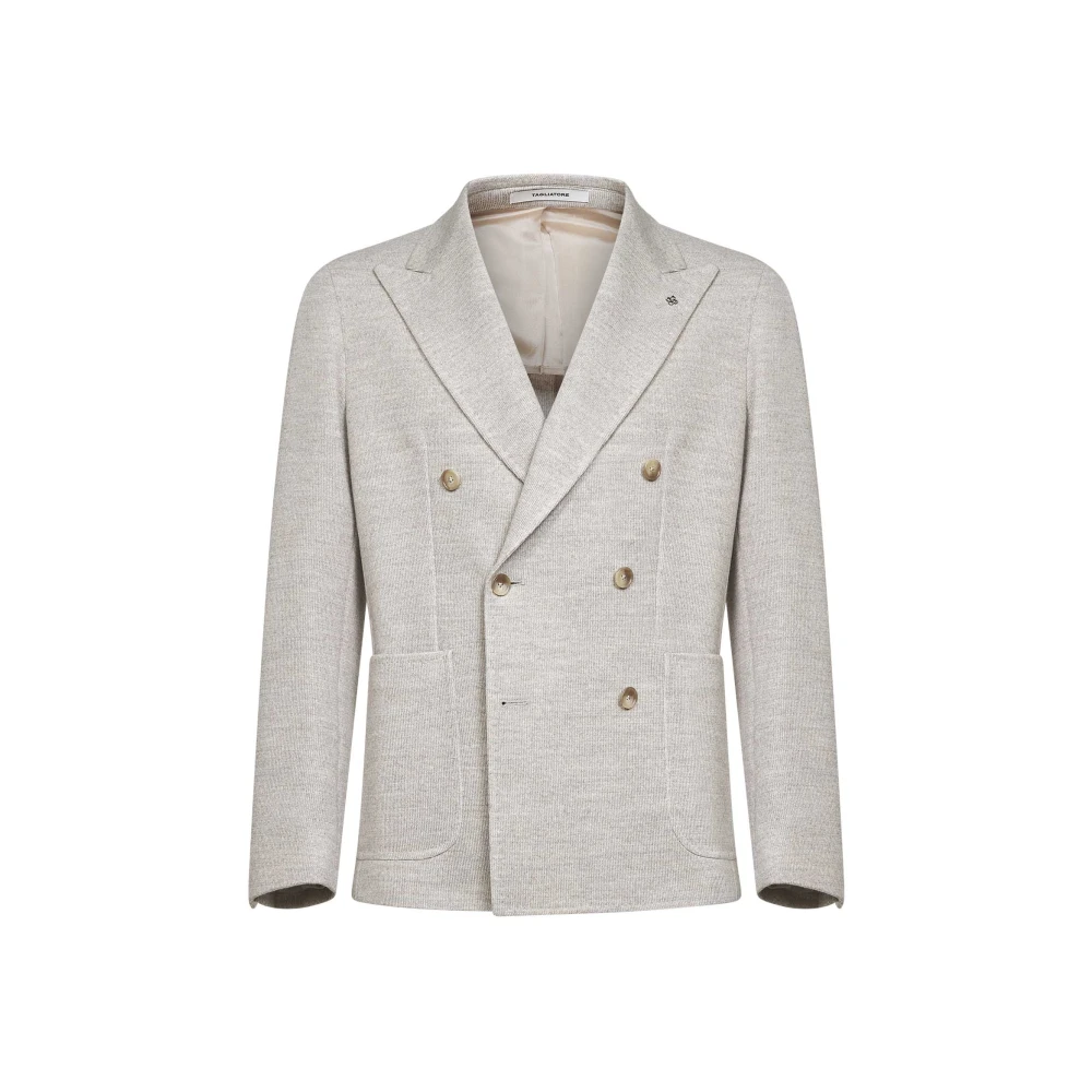 Tagliatore Men's Beige Double-Breasted Jacket