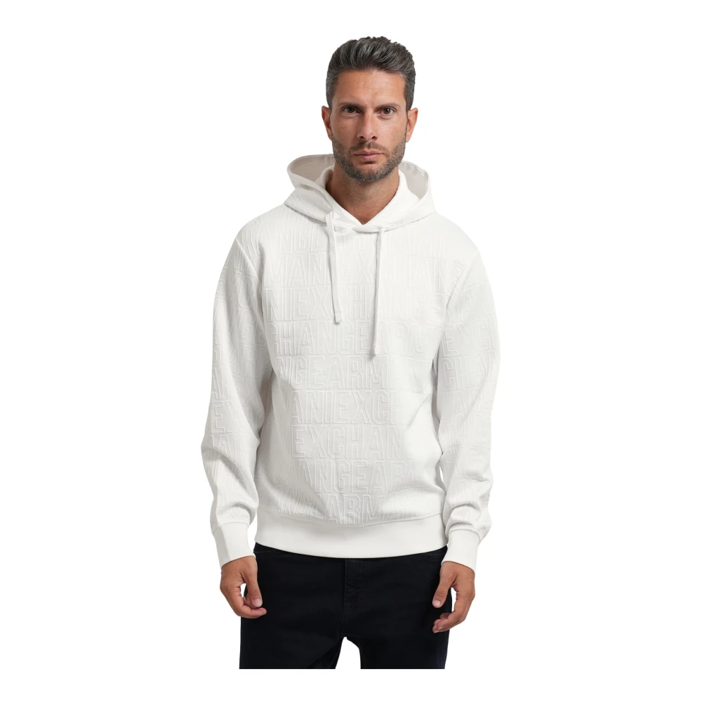 Armani Exchange White Sweatshirt In Stretch Jacquard Jersey - Image 2