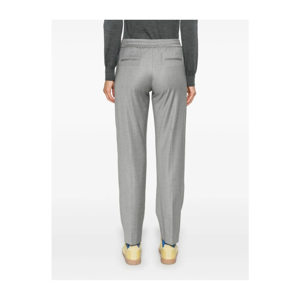 PT Torino Grijze Wollen Broek Rechte Pijp Gray Dames