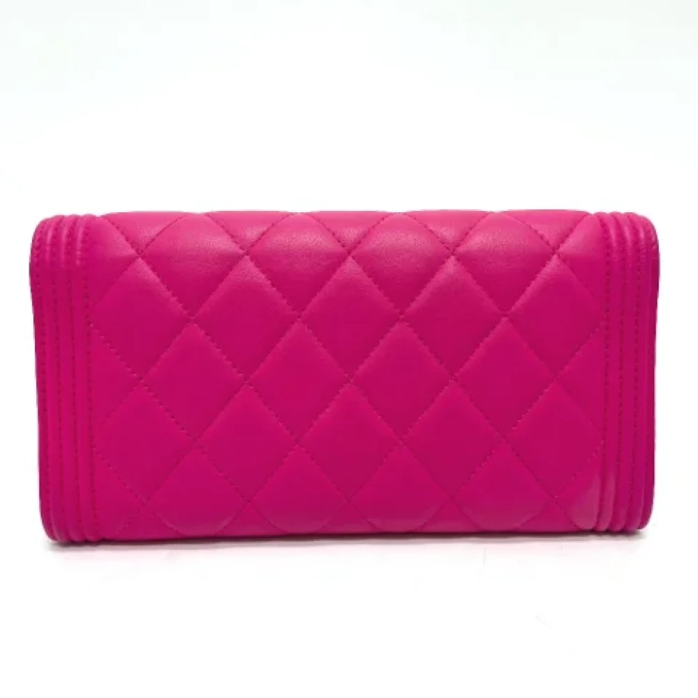 Chanel Vintage Pre-owned Leather wallets Pink Dames