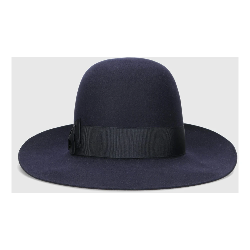 Borsalino Eleonora Folar Grote Rand Hoed Blue Dames
