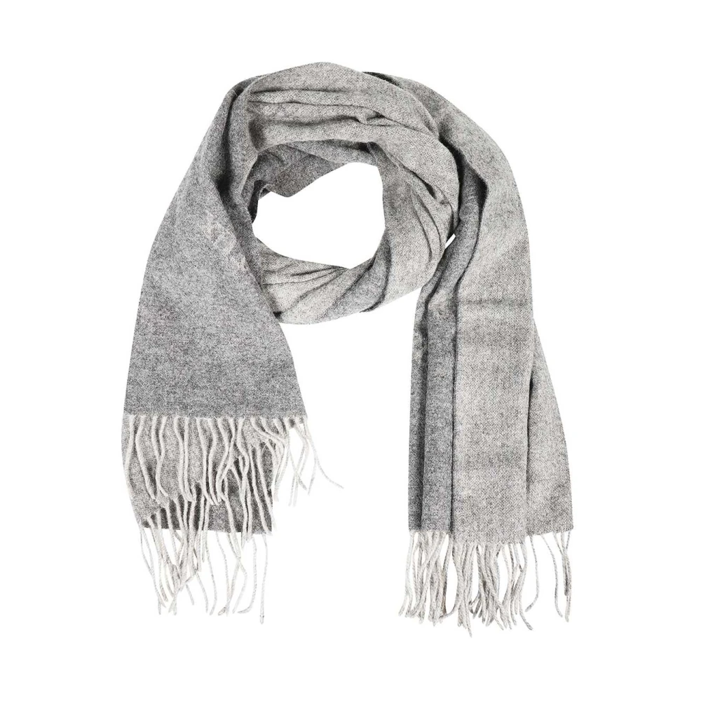 Les Deux Wollen sjaal met rafelige randen Gray Heren