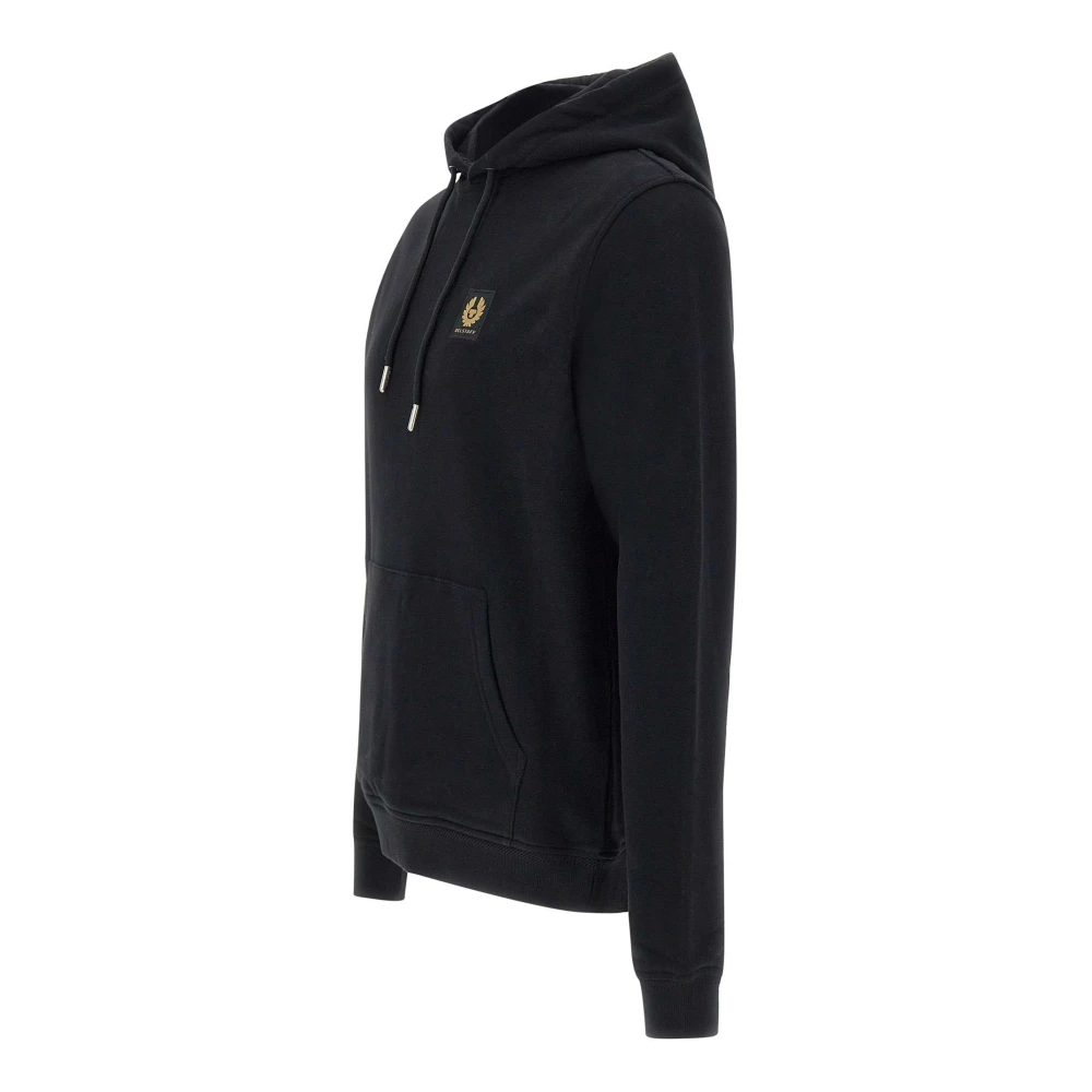 Belstaff Zwarte Katoenen Fleece Sweatshirt met Capuchon Black Heren