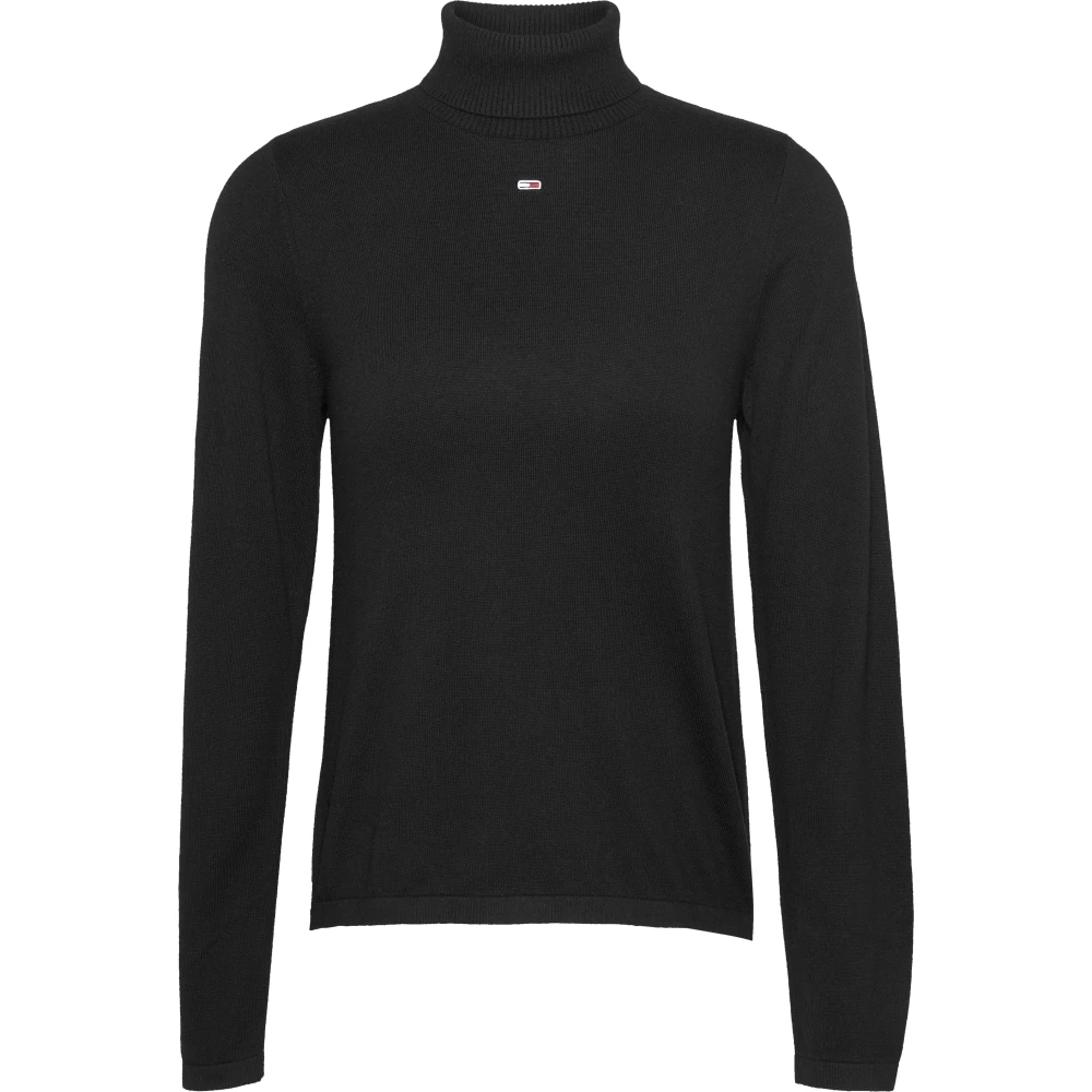 Tommy Jeans Zwarte Sweater Slip On Regular Fit Black Dames