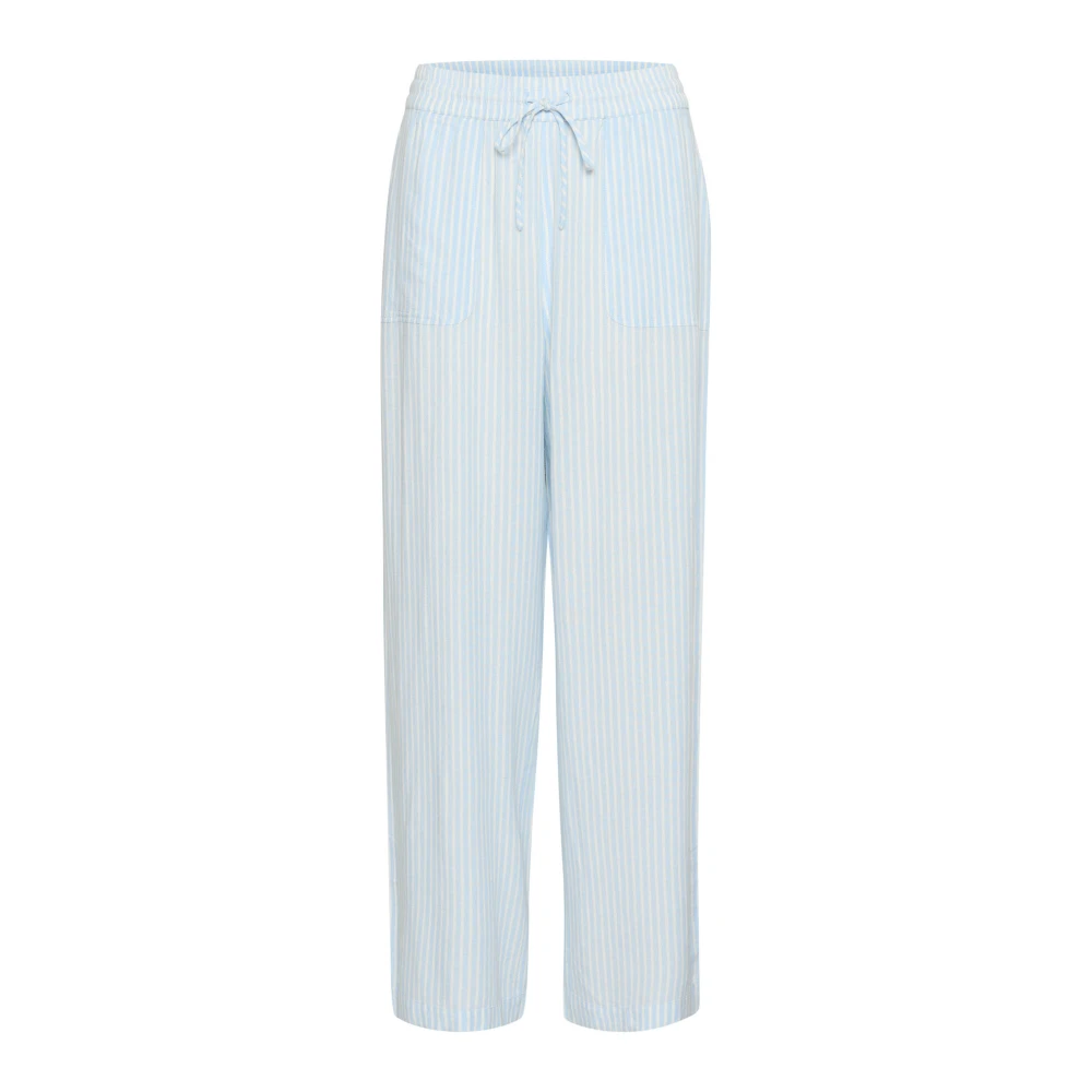 Kaffe Wijde Gestreepte Broek Blue Dames