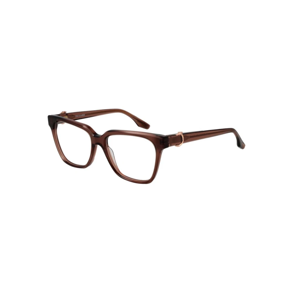 Trussardi Women's Brown Glasses, One Size, Sophisticated Rectangular Glasses Frame