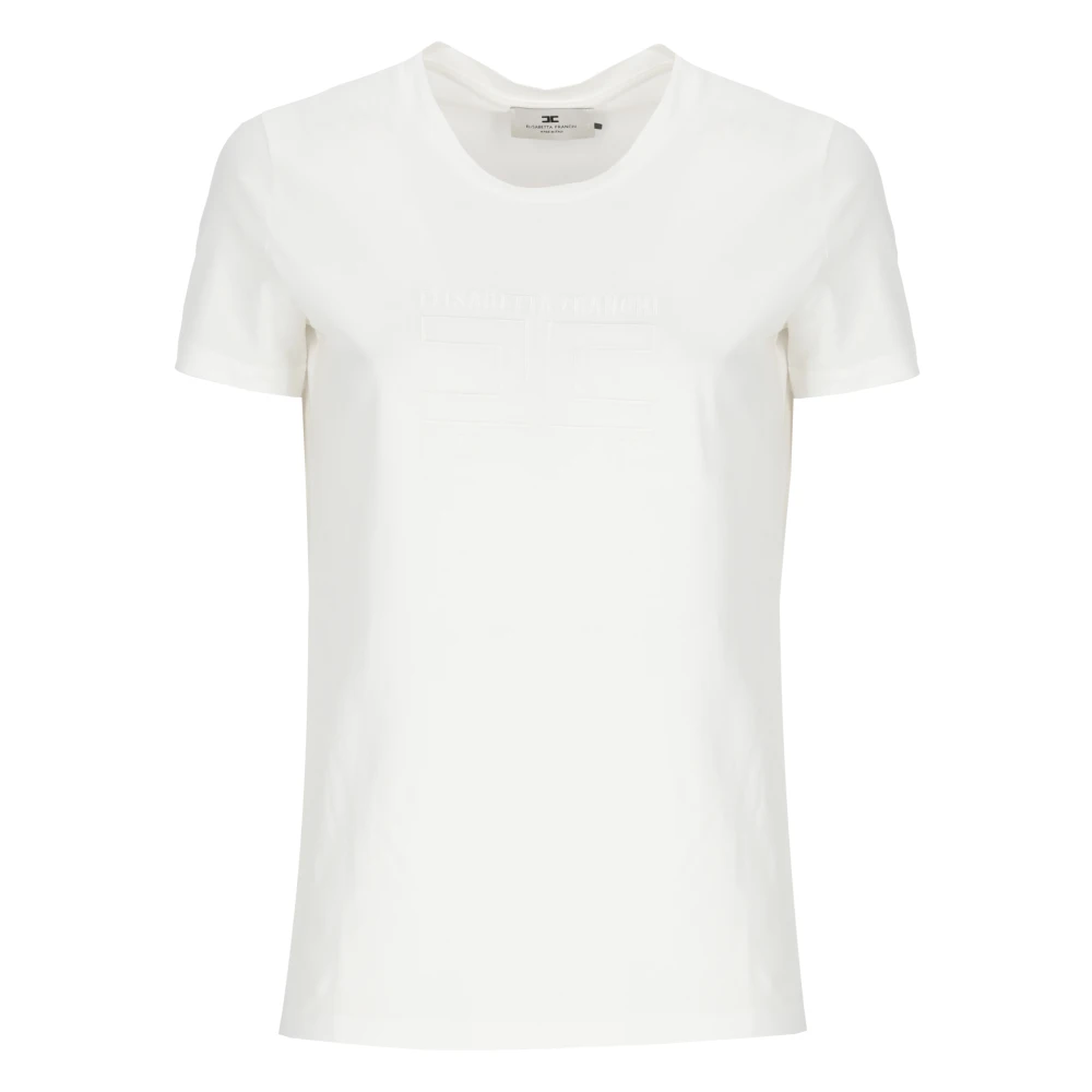 Elisabetta Franchi White T-Shirts, Female, Xs, Logo T-Shirt