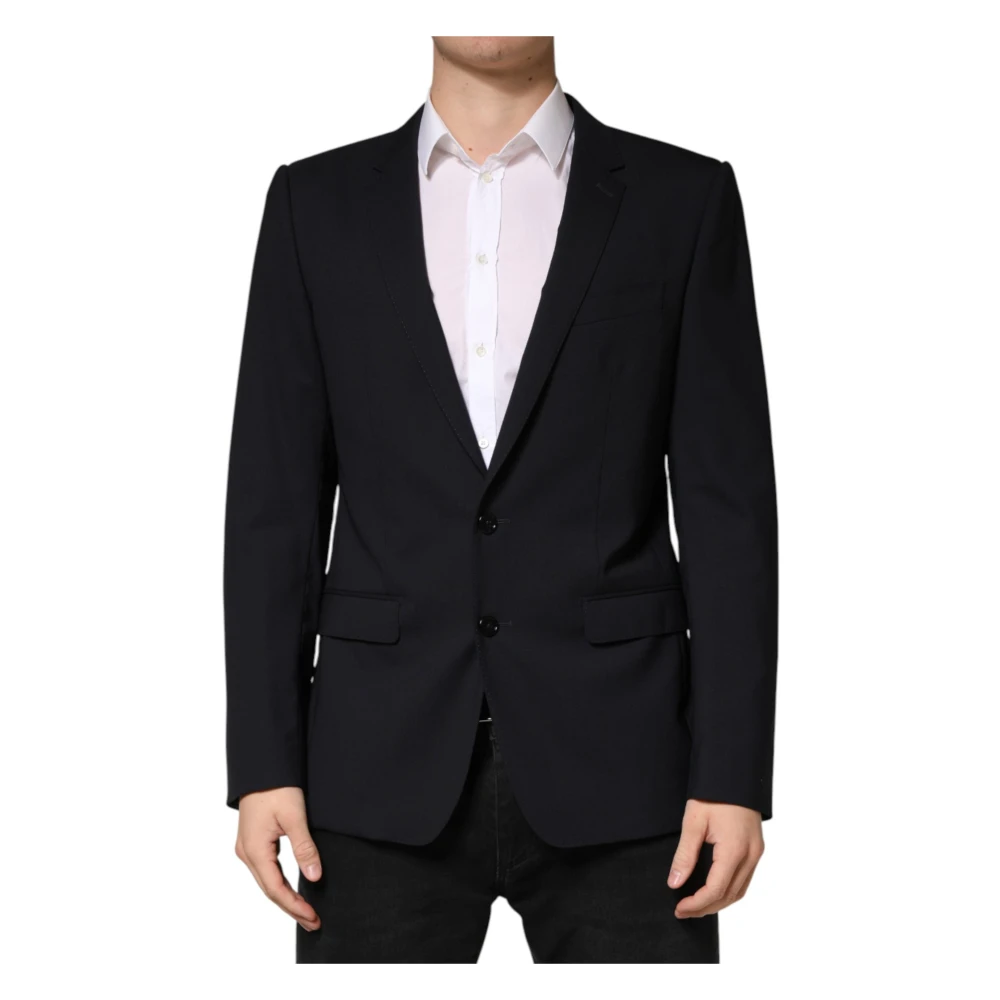Dolce & Gabbana Men's Black Wool Single Breasted 2 Button Blazer - Blazers - 2XL - Suits