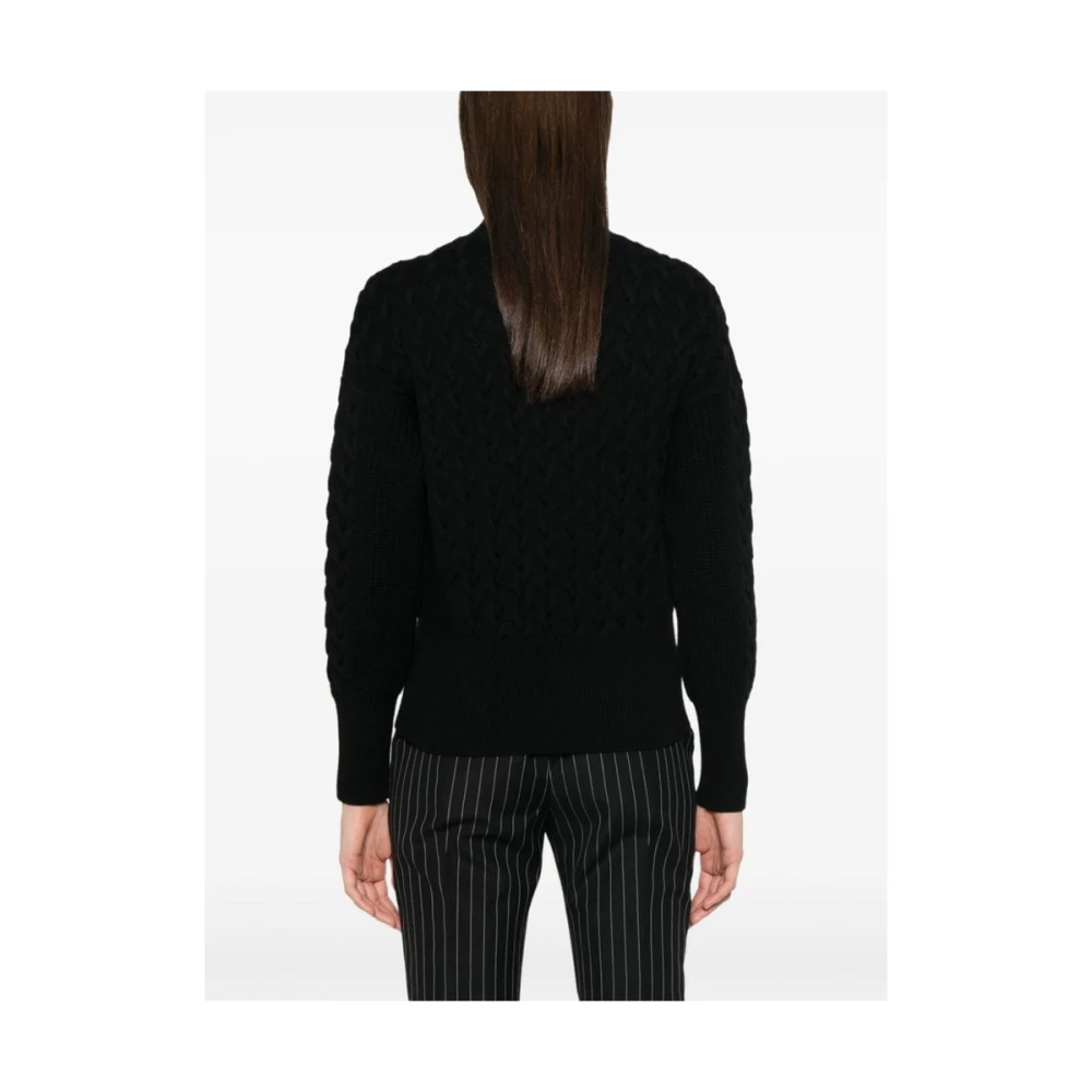 Herno Zwarte Wollen Gebreide Mock Neck Sweater Black Dames