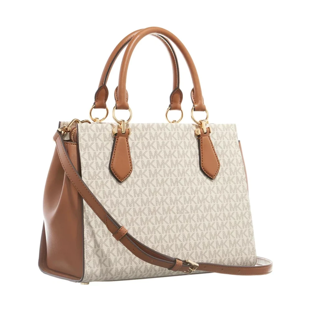 Michael Kors Canvas Satchel Vanilla Acrn Tas Beige Dames