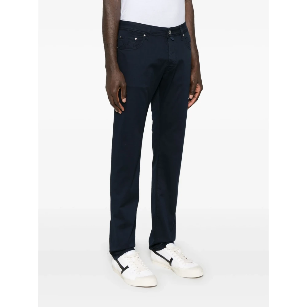 Jacob Cohën Handgemaakte katoen lyocell broek Model Bard Blue Heren