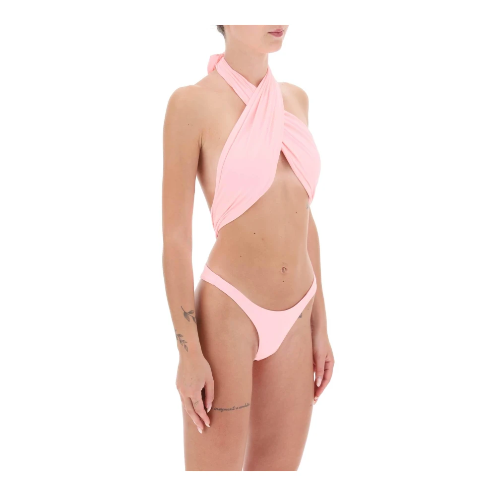 Reina Olga Leopard Print High-Cut Trikini Pink Dames