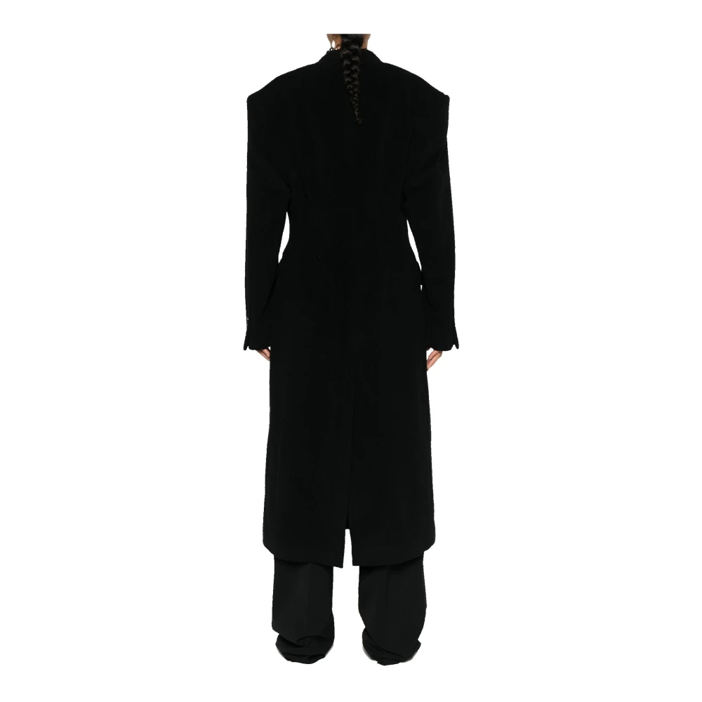 Balenciaga Luxe Zwarte Cinched Coat Aw24 Black Dames