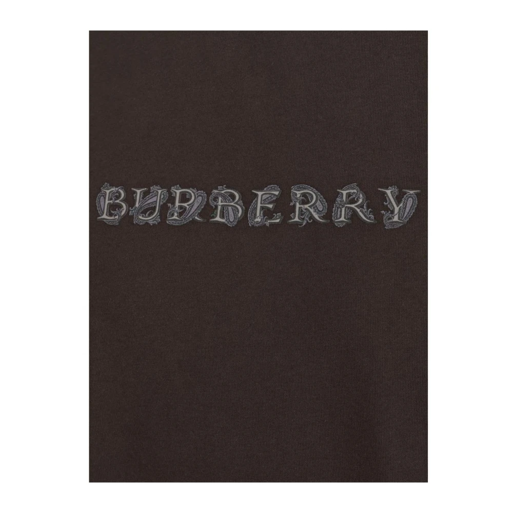 Burberry Monochrome Crew Neck Katoenen T-Shirt Brown Heren