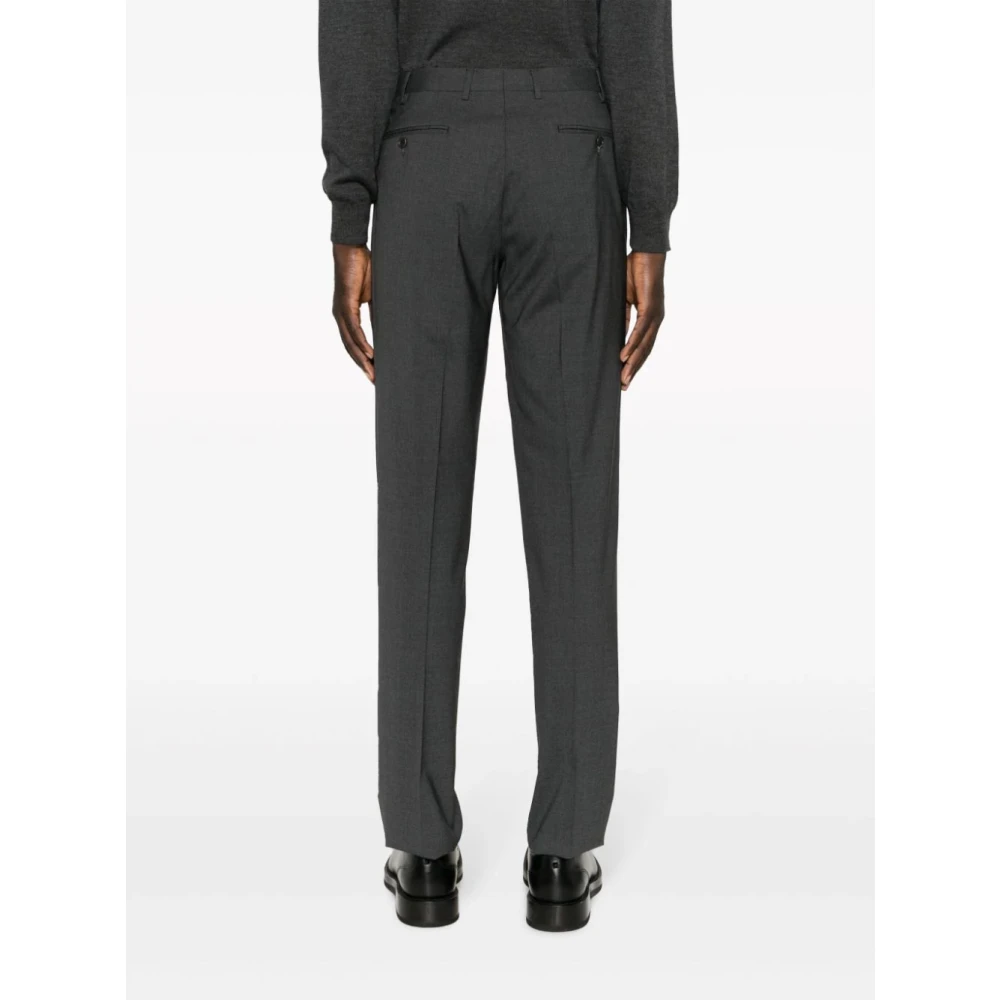 Canali Wollen stretchbroek met zakken Gray Heren