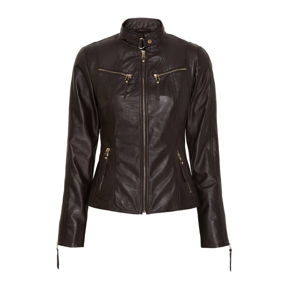 Btfcph Biker Jacket Skind 10245 Brown Dames