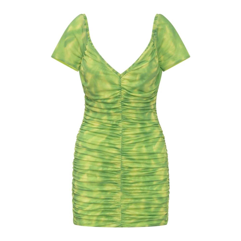Rotate Birger Christensen Mini Jurk met Ruches Green Dames