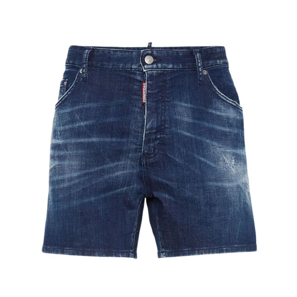 Dsquared2 Blauwe Marine Shorts met knoopsluiting Blue Heren