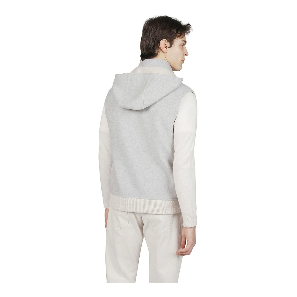 Eleventy Kasjmier Hooded Ritsvest Gray Heren