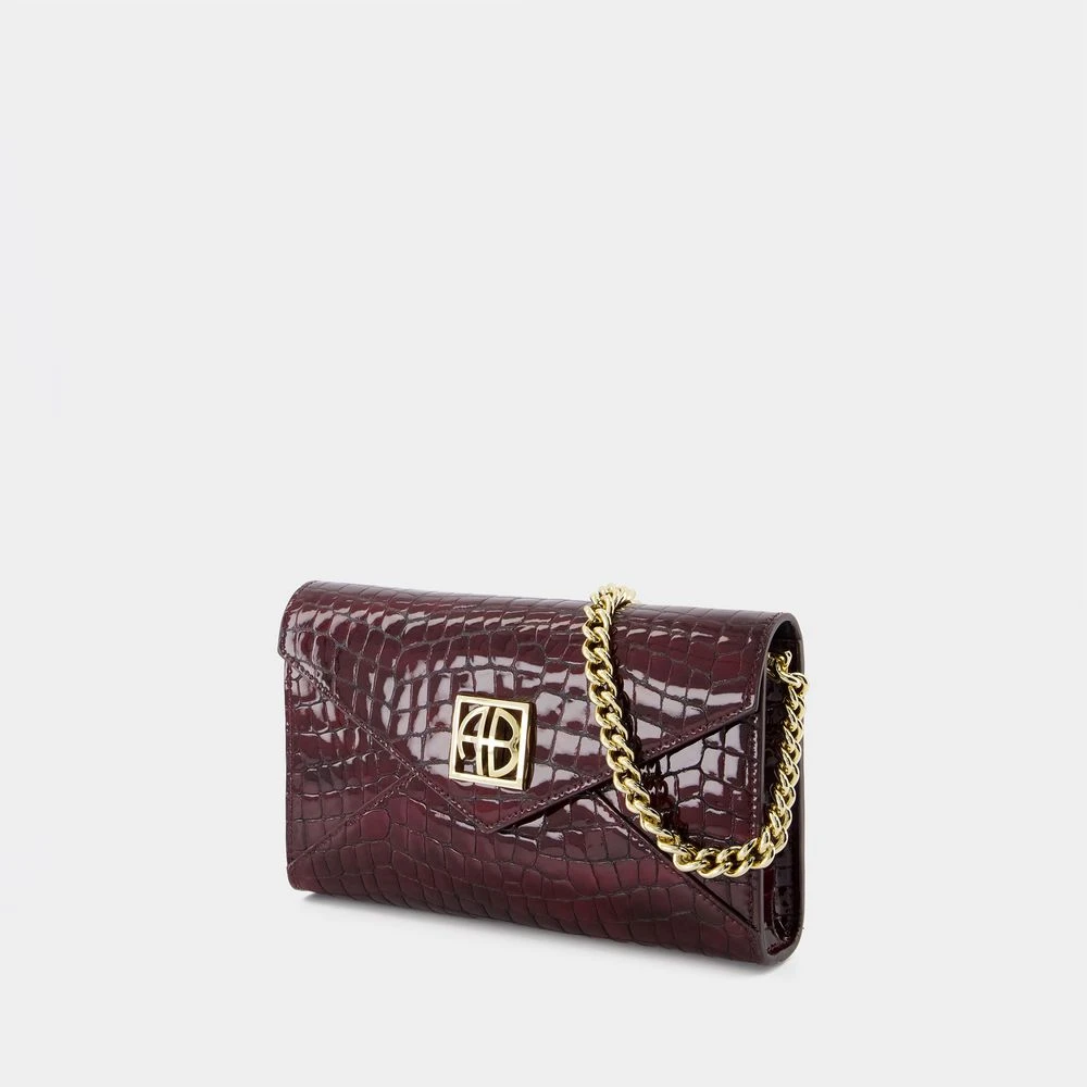 Anine Bing Burgundy Leren Kleine Clutch Schoudertas Red Dames