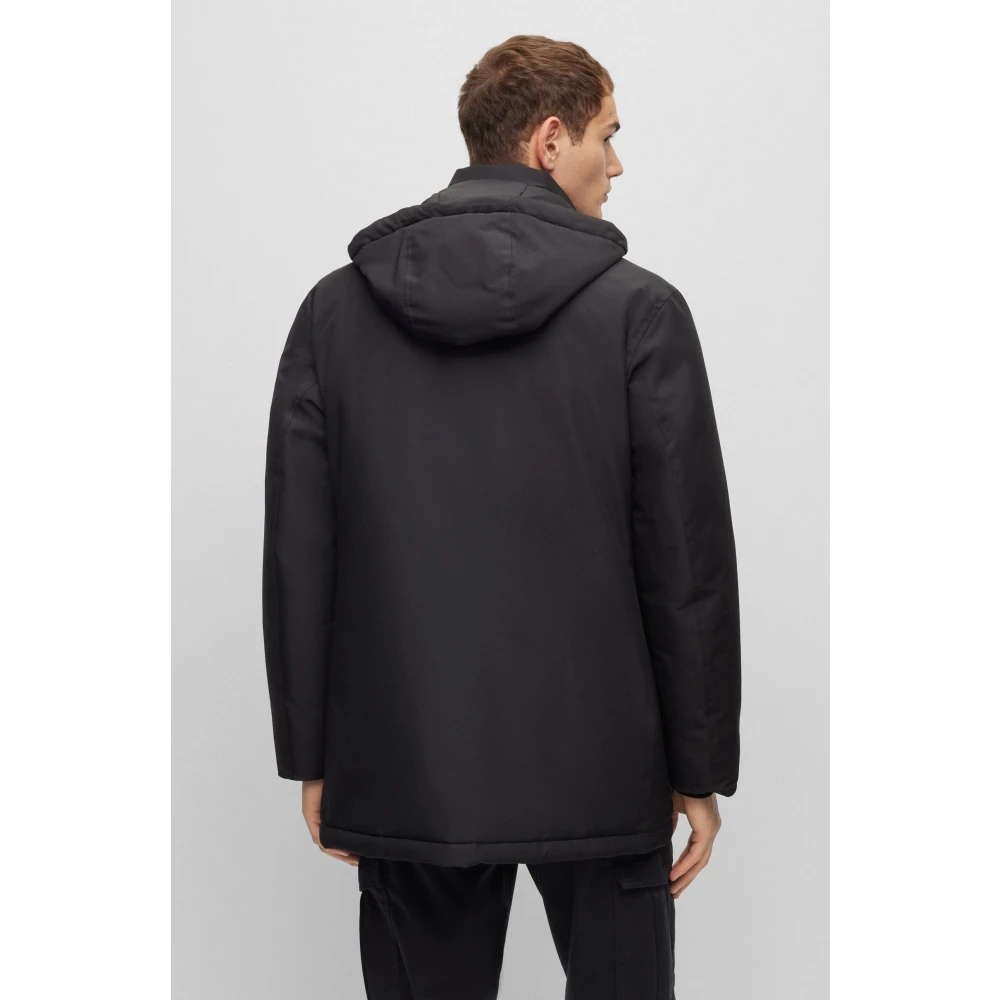 Hugo Boss Heren Oranje Parka met Relaxte Pasvorm Black Heren