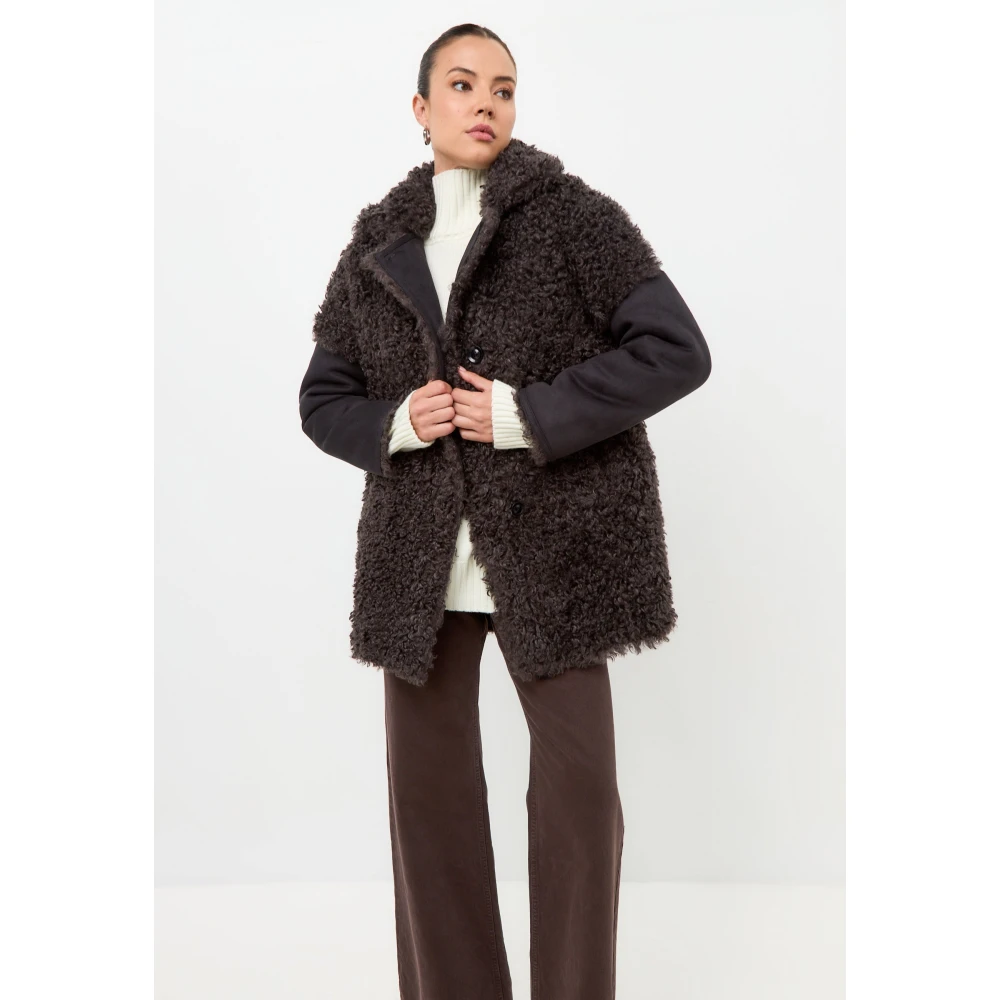 Cesare Gaspari Faux Fur & Shearling Jackets Brown Dames