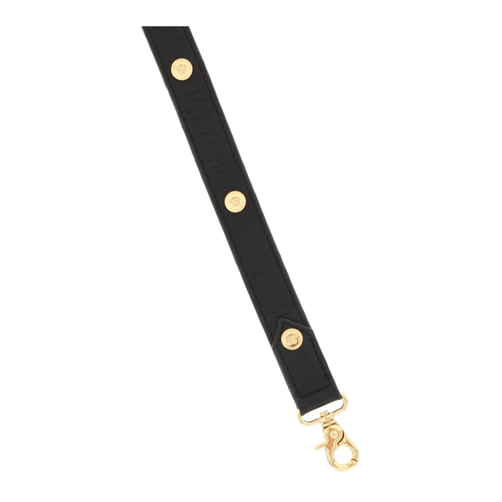 Versace Leren riem met Medusa studs Black Unisex