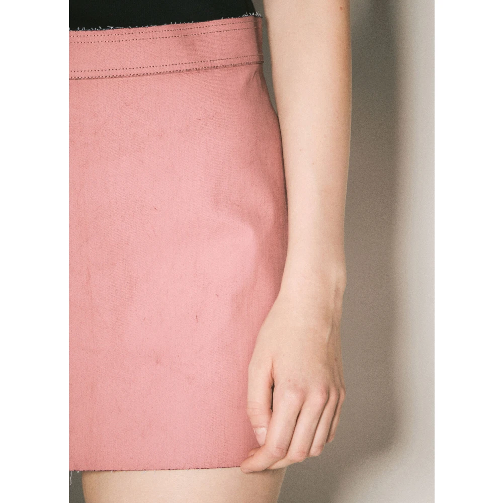 Rick Owens Gecoate Mini Rok Pink Dames