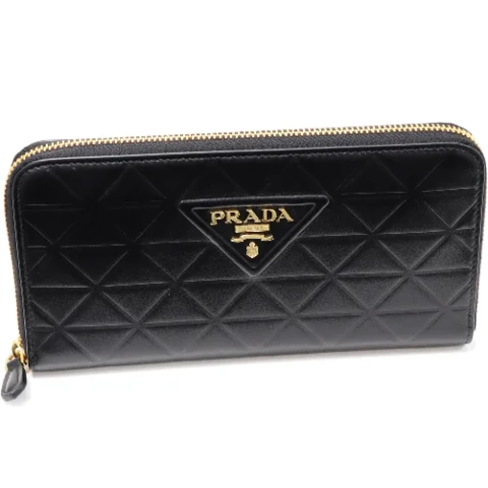 Prada Vintage Pre-owned Leather wallets Black Dames