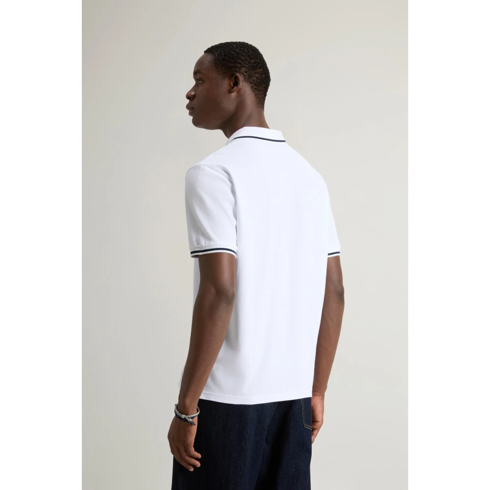 Woolrich Grafische Polo Shirt Wit White Heren