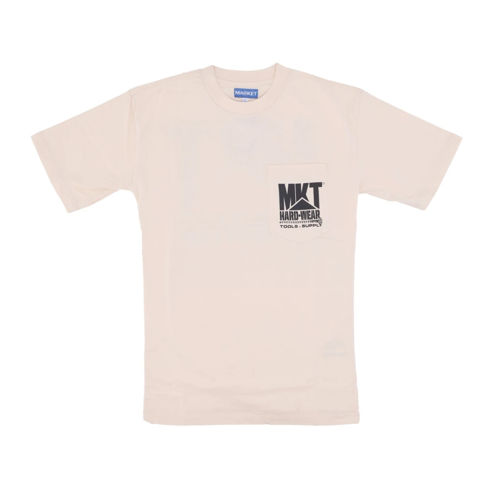 Market Zand Pocket Tee Korte Mouw T-shirt Beige Heren