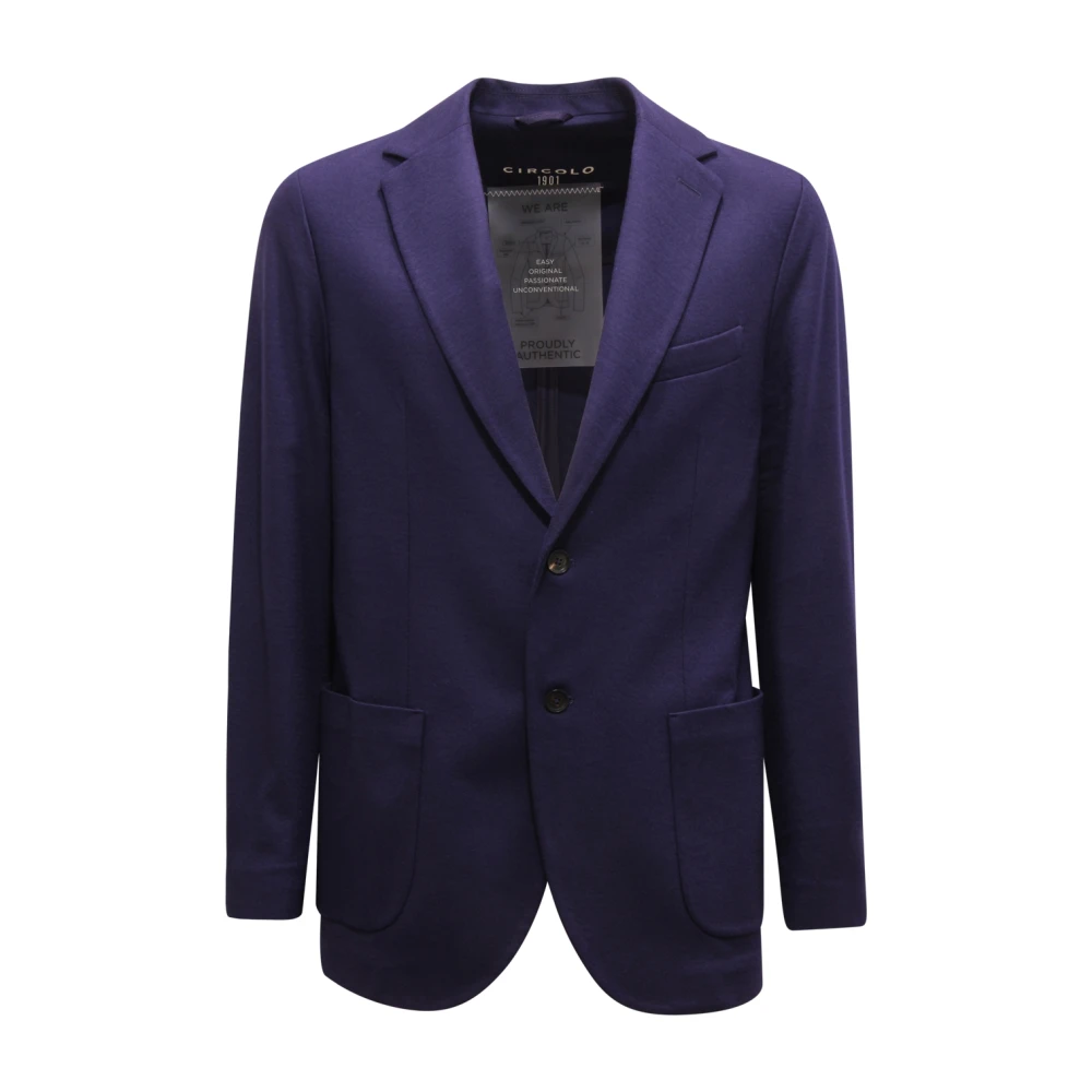 Circolo 1901 Men's Blue Blazers, 2XL, Wool Cashmere Jacket Ink
