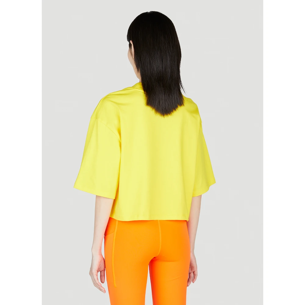 The North Face Grafisch Bedrukte Crop T-shirt Yellow Dames