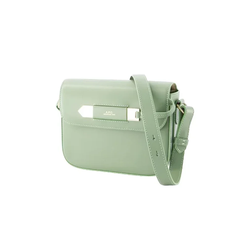 A.p.c. Leather shoulder-bags Green Dames