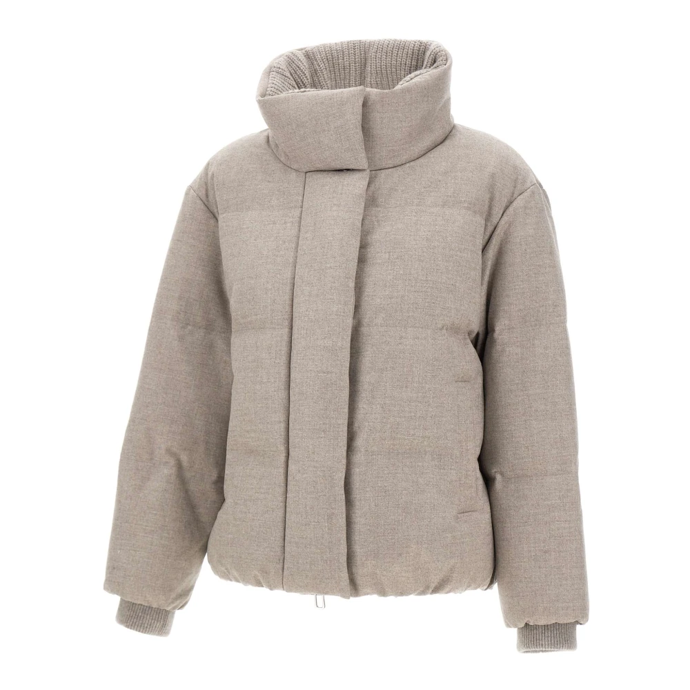 Duno Wollen Kasjmier Donsjack voor Dames Beige Dames