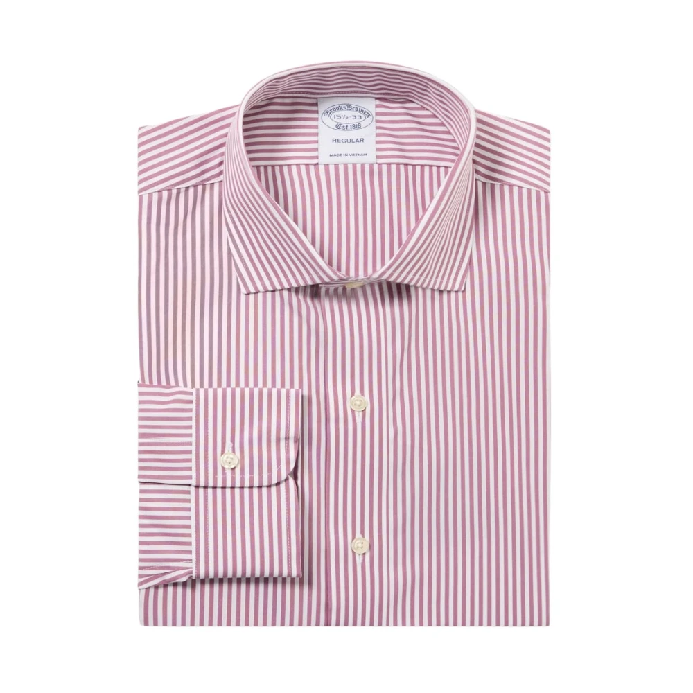 Brooks Brothers Men's Purple Formal Shirts, 2XL, Regular Fit Cotton Shirt With English Collar