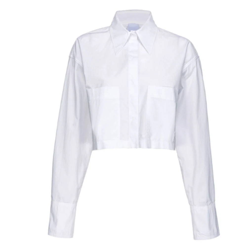 Pinko Witte Katoenen Puntkraag Overhemd White Dames